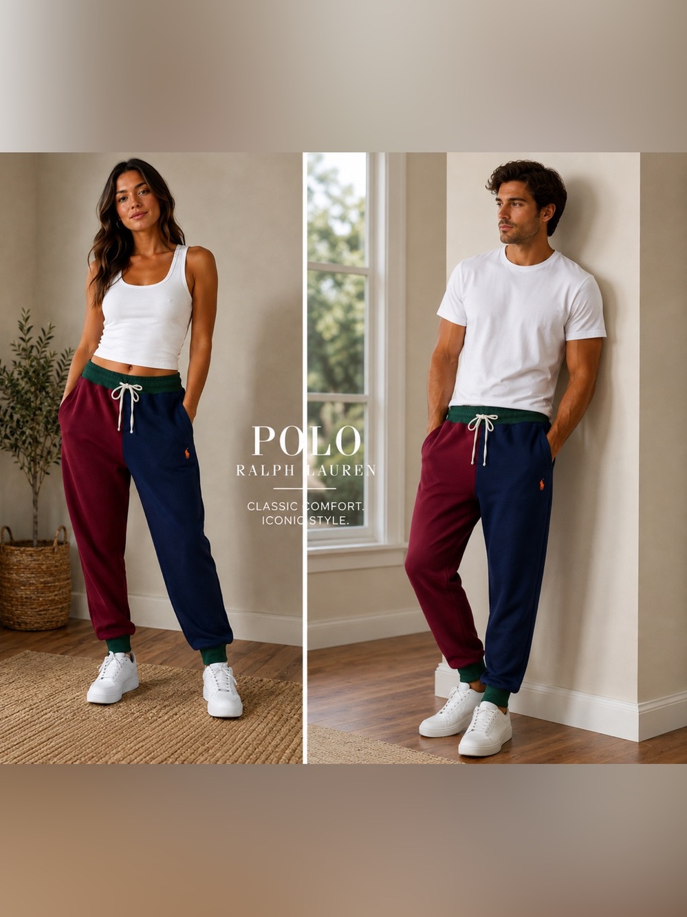 POLO RALPH LAUREN MEN’S COLOR-BLOCK JOGGERS — SIZE L